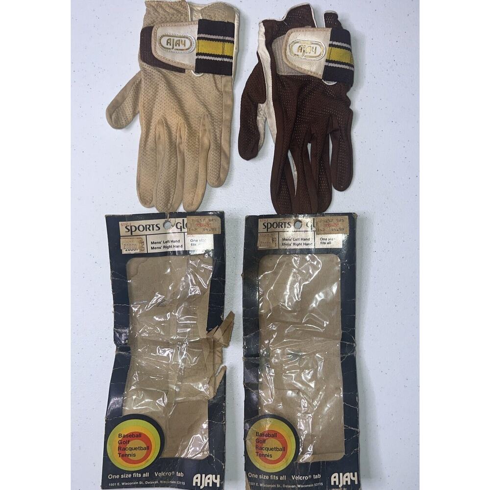 Vintage Leather Palm Tennis Closure Mens Golf Baseball Glove Left One Size Ajay